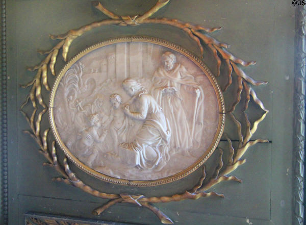 Italian marble relief in dressing room at Newhailes. Musselburgh, Scotland.