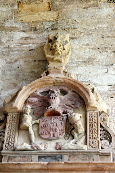 Carved stone shrine in Seton Collegiate Church. Seton, Scotland.