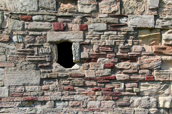 Wall patterns at Tantallon Castle. Scotland.