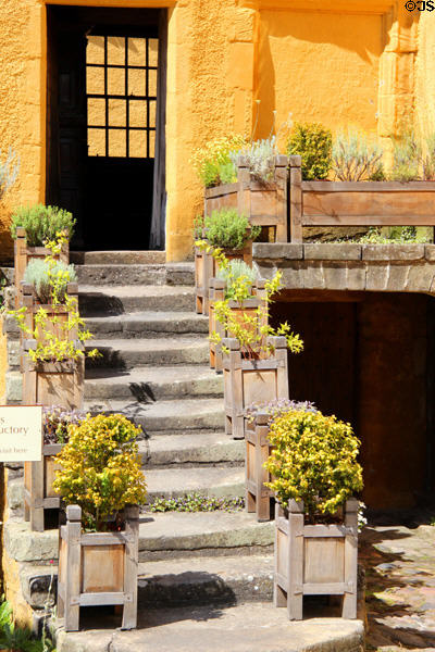 Entry stairs at Culross Palace. Culross, Scotland.