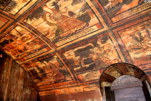 Barrel vault in painted chamber at Culross Palace at Culross Palace. Culross, Scotland.