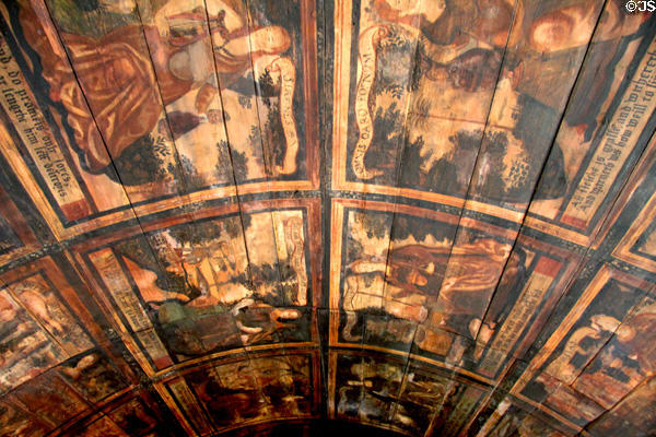 Barrel vault in painted chamber at Culross Palace at Culross Palace. Culross, Scotland.