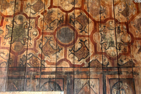 Painted ceiling details in North building at Culross Palace. Culross, Scotland.