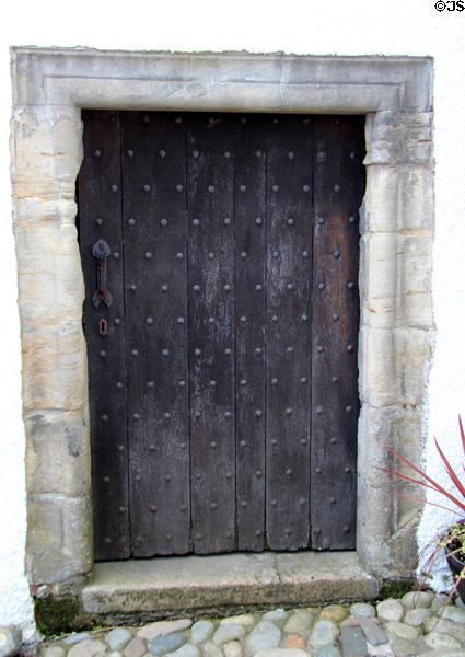 Doorway to The Study (c1610) built as home of rich merchant on Mercat Cross square. Culross, Scotland.