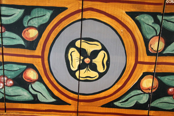 Detail of painted ceiling at The Study. Culross, Scotland.