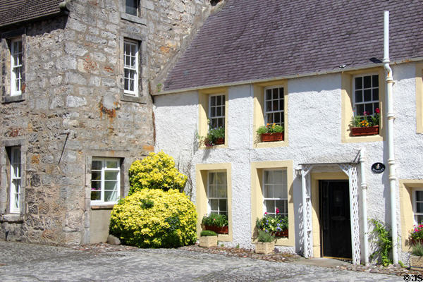 Heritage house on courtyard behind Culross Town House. Culross, Scotland.