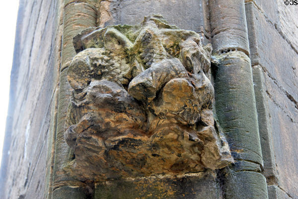 Carving in corridor at Linlithgow Palace. Linlithgow, Scotland.