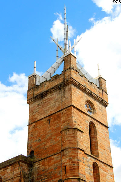 St Michael Church tower with modern spire. Linlithgow, Scotland.