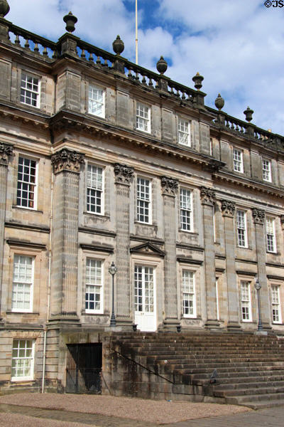 Stairway to main entrance at Hopetoun House. Queensferry, Scotland.
