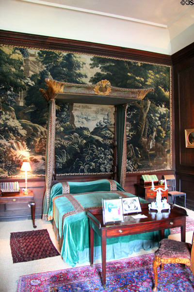 The White Satin Bedchamber at Hopetoun House. Queensferry, Scotland.