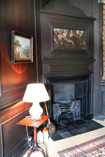 Corner chimneypiece in Antechamber at Hopetoun House. Queensferry, Scotland.