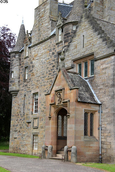 Front entrance & tower house (16thC) at Lauriston Castle. Edinburgh, Scotland.