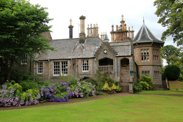 Gardens & chimneys at Lauriston Castle. Edinburgh, Scotland.