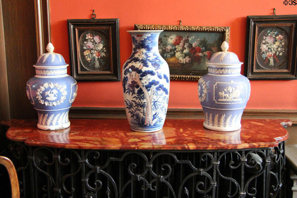 Delft jars at Lauriston Castle. Edinburgh, Scotland.