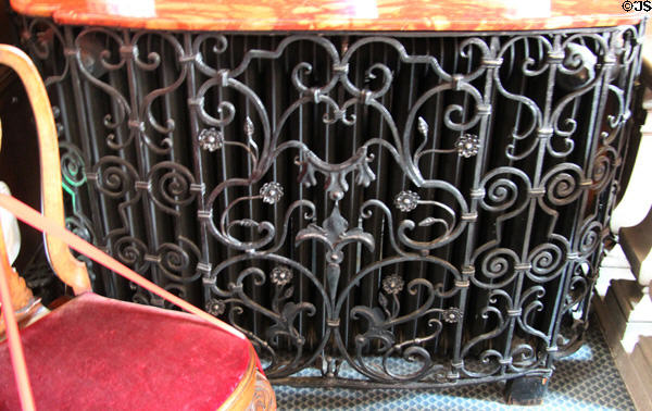 Wrought iron radiator hide at Lauriston Castle. Edinburgh, Scotland.