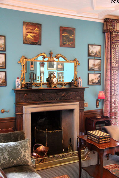 Oak Room, William Robert Reid's study, in tower at Lauriston Castle. Edinburgh, Scotland.