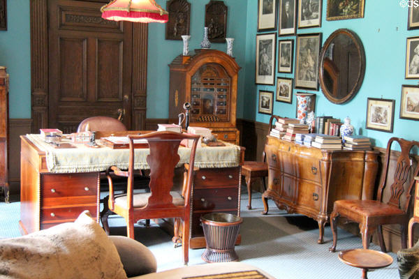 Mr. Reid's writing desk in Oak Room at Lauriston Castle. Edinburgh, Scotland.