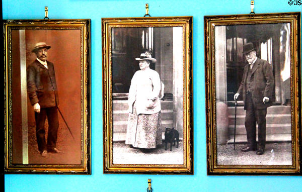 Portraits of William & Margaret Reid & her brother, William Barton, in the Oak Room at Lauriston Castle. Edinburgh, Scotland.