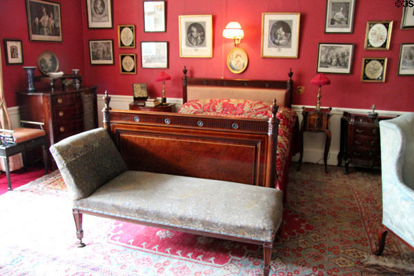 Main bedroom, mainly used by Mrs. Reid as day room, at Lauriston Castle. Edinburgh, Scotland.