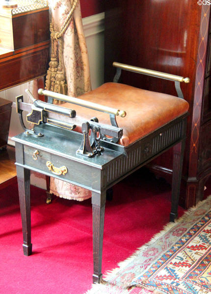 Weigh scale in main bedroom at Lauriston Castle. Edinburgh, Scotland.