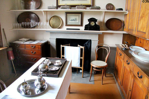 Kitchen storage & equipment at Lauriston Castle. Edinburgh, Scotland.