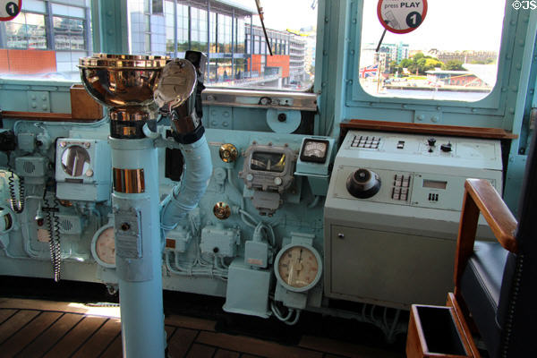 Bridge of Royal Yacht Britannia. Edinburgh, Scotland.