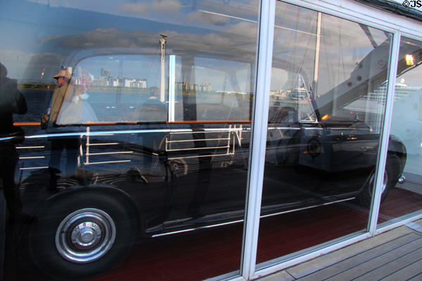 Rolls Royce limo on Royal Yacht Britannia. Edinburgh, Scotland.
