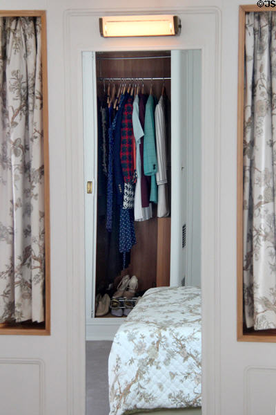 Royal bedroom closet on Royal Yacht Britannia. Edinburgh, Scotland.