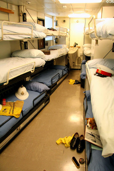 Bands quarters on Royal Yacht Britannia. Edinburgh, Scotland.