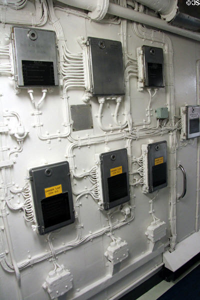 Electrical panels on Royal Yacht Britannia. Edinburgh, Scotland.