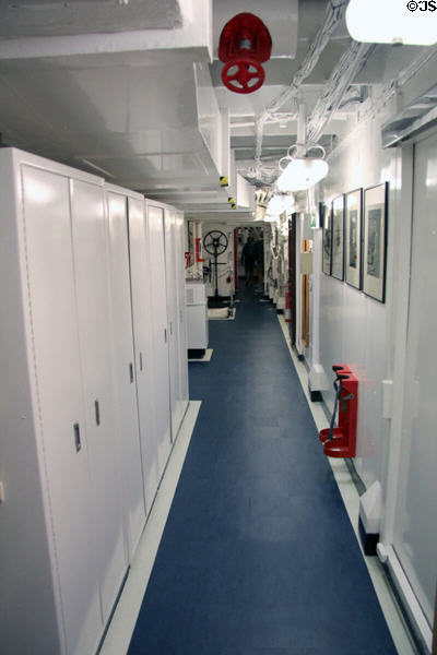 Gangway on Royal Yacht Britannia. Edinburgh, Scotland.
