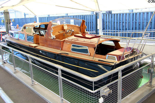 Royal Barge at Royal Yacht Britannia. Edinburgh, Scotland.