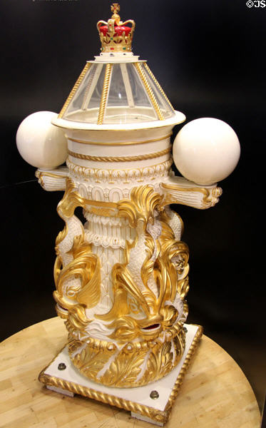 One of two original compass binnacles from Royal George (1817) & successive royal yachts at Royal Yacht Britannia. Edinburgh, Scotland.