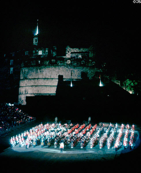Scottish tattoo at Edinburgh Castle (1970s). Edinburgh, Scotland.