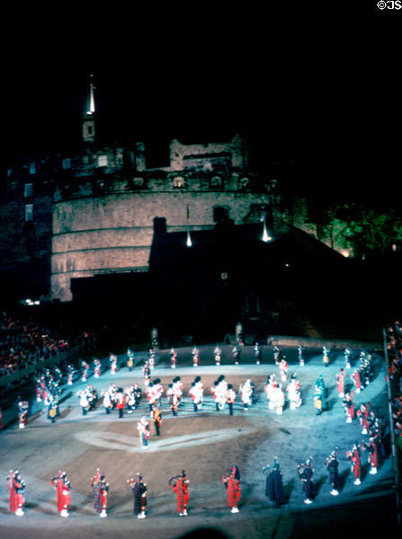 Scottish tattoo at Edinburgh Castle (1970s). Edinburgh, Scotland.