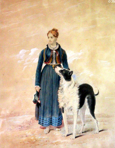 Portrait of Sophia, daughter of Sir Walter Scott, & wife of John Gibson Lockhart, Esq. by Nicholson at Abbotsford House. Melrose, Scotland.