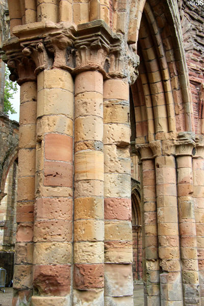 Columns at Jedburgh Abbey. Jedburgh, Scotland.