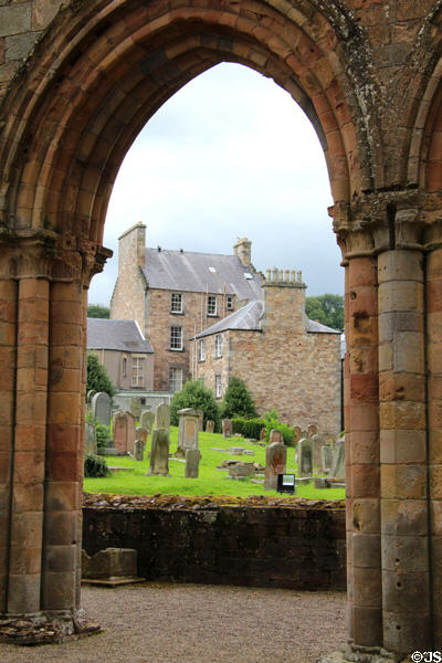 View from Jedburgh Abbey to town. Jedburgh, Scotland.