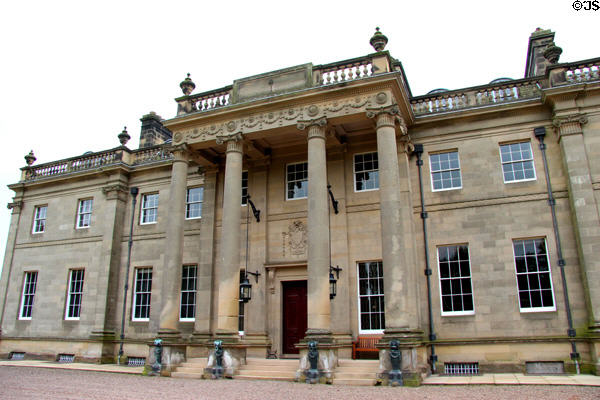 Central entrance portico of Manderston House. Duns, Scotland.