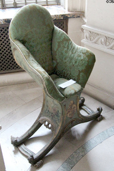 Russian child's sleigh chair (19thC) at Manderston House. Duns, Scotland.