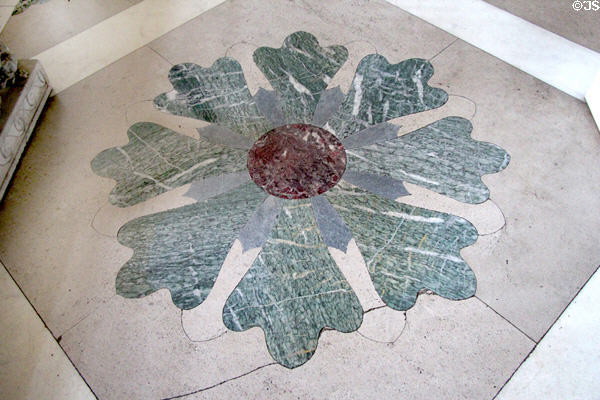 Inlaid marble floor in Hall at Manderston House. Duns, Scotland.