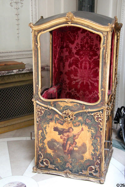 Palanquin in Hall at Manderston House. Duns, Scotland.