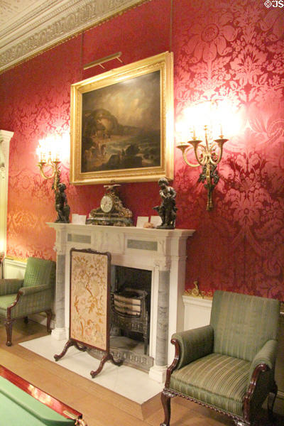 Library fireplace at Manderston House. Duns, Scotland.