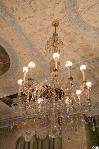 Chandelier in ballroom at Manderston House. Duns, Scotland.