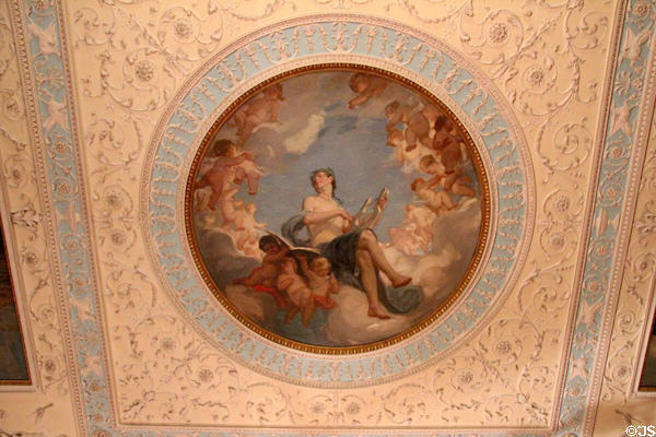 Sun god Apollo painting (1905) by Robert Hope on Adamesque ballroom ceiling at Manderston House. Duns, Scotland.