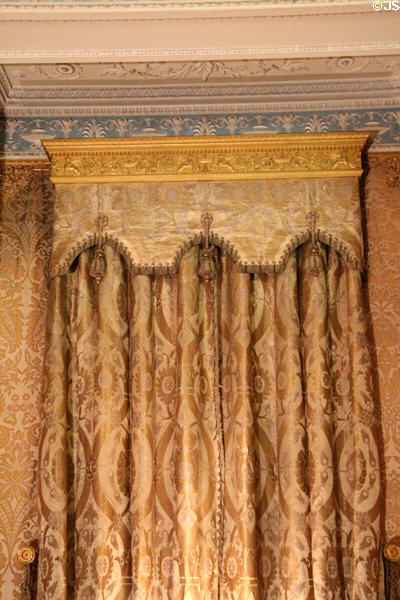 Ballroom draperies at Manderston House. Duns, Scotland.