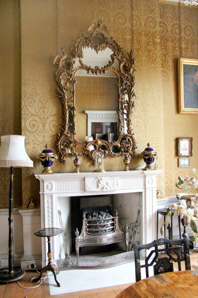 Tea room with chinoiserie décor at Manderston House. Duns, Scotland.