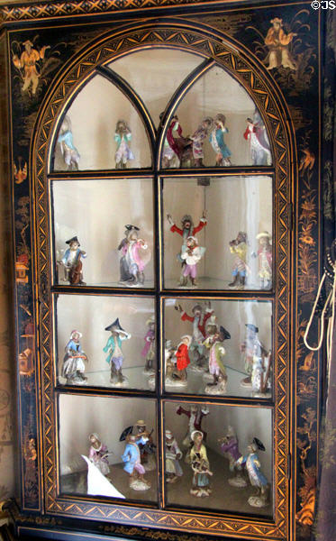 Monkey orchestra (c1765) by Meissen Porcelain Manufactory of Germany at Manderston House. Duns, Scotland.