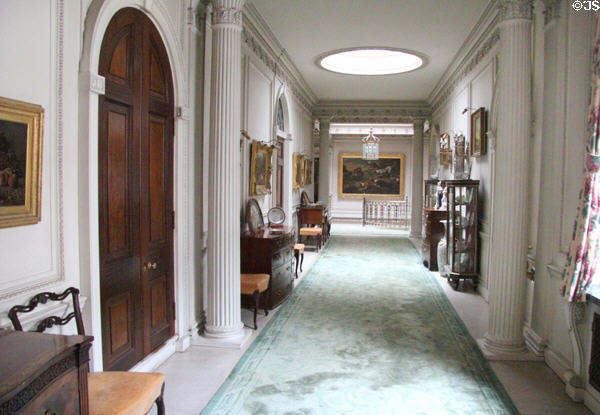 Upstairs hallway at Manderston House. Duns, Scotland.