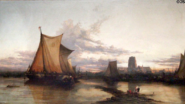 Sailing ship painting in upstairs hallway at Manderston House. Duns, Scotland.